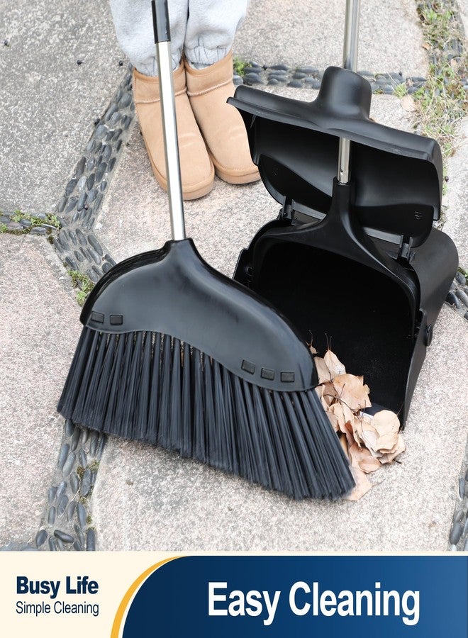 Yocada Heavy Duty Broom Outdoor&Indoor Broom Commercial for Courtyard Garage Lobby Mall Market Floor Home Kitchen Room Office Pet Hair Rubbish 56.9Inch Black - Image 5